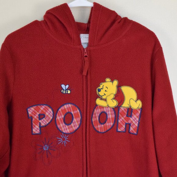 Vintage Disney Winnie the Pooh Fleece Zip Up Jacket Sweatshirt Warm Cozy Winter - Picture 2 of 6